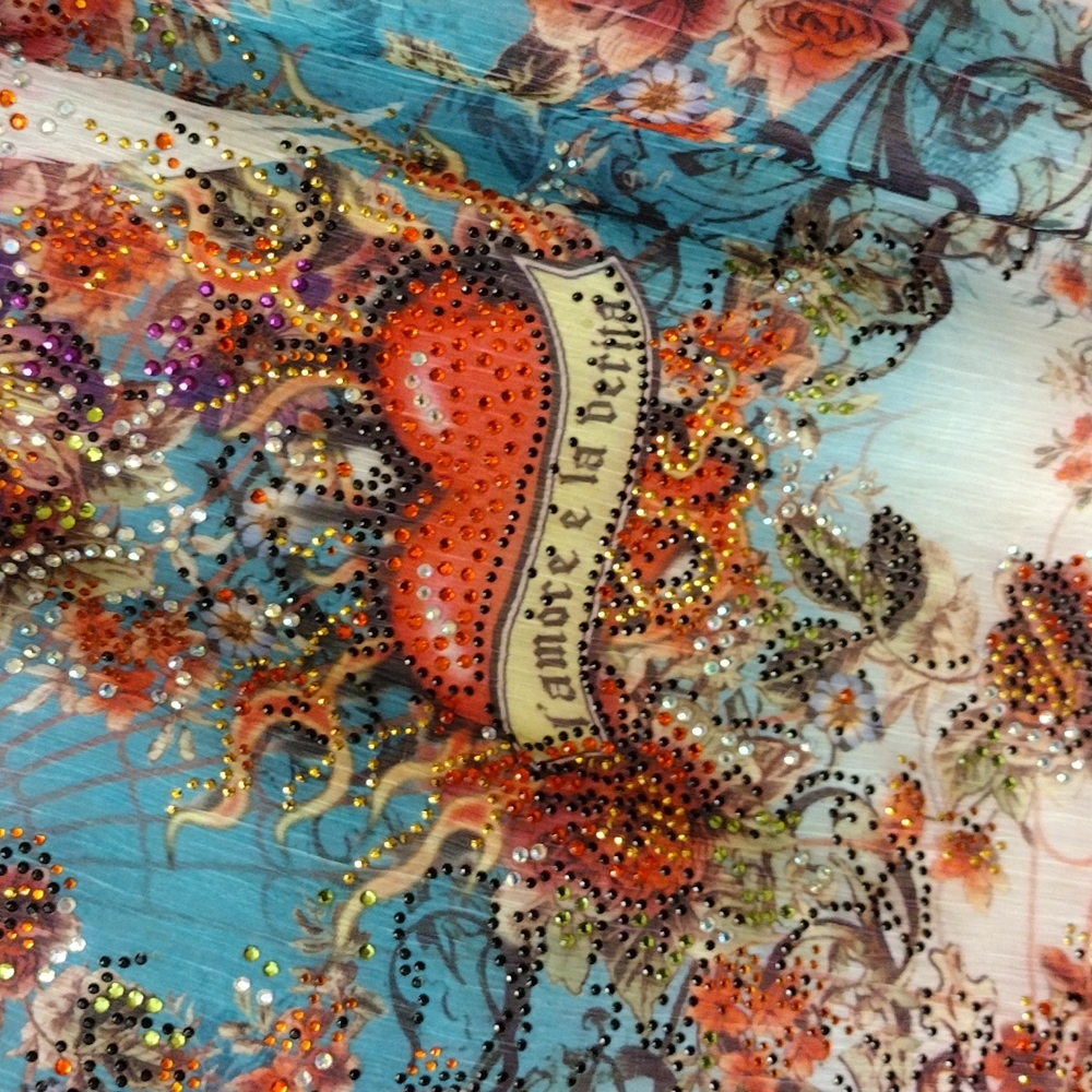 AMAZING ARTSY DRESS! ❤️ S Twelve, would say sz 5...Floral and Rhinestones - Picture 3 of 14